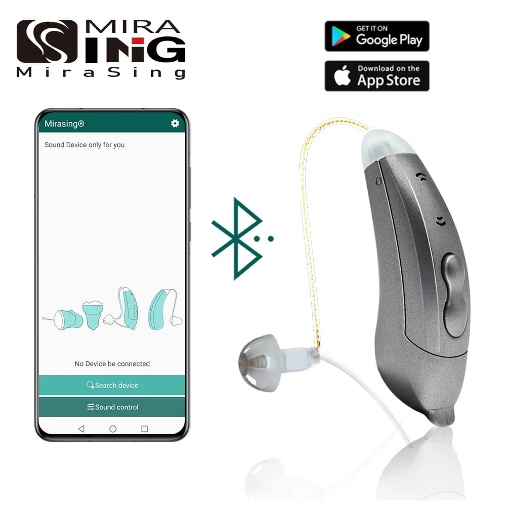 Appareils auditifs avec Bluetooth à 10 canaux, perte légère à modérée, Audifonos invisibles,Batterie longue durée, BTE Suppression du bruit