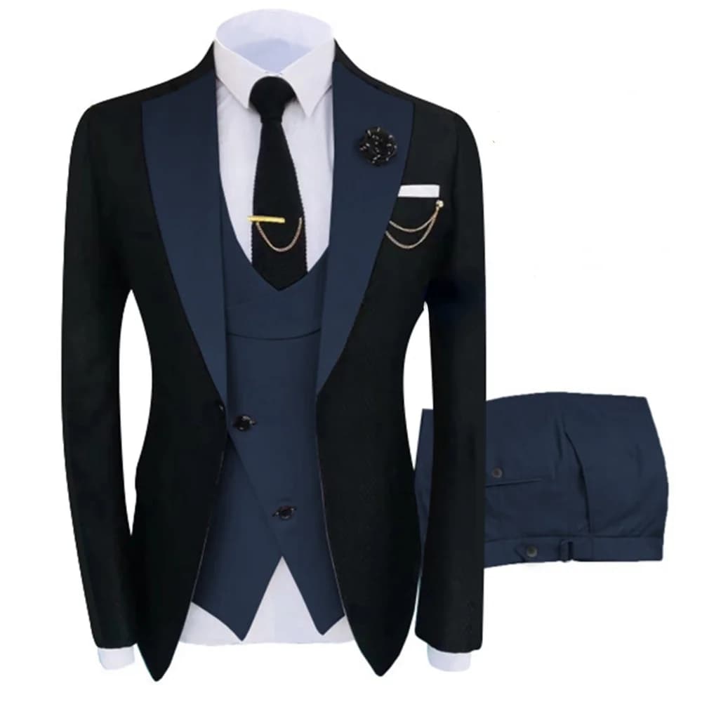 Nouveau Costume Homme vêtements populaires de luxe fête scène hommes Costume garçons d'honneur coupe régulière smoking 3 pièces ensemble veste