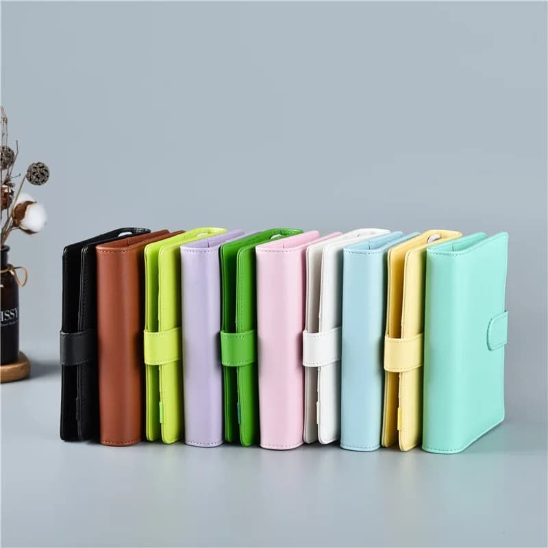 Cahier à clipser en cuir PU, couverture de cahier, journal Kawaii, papeterie, document Macaron A5, horizon 6, classeur à anneaux