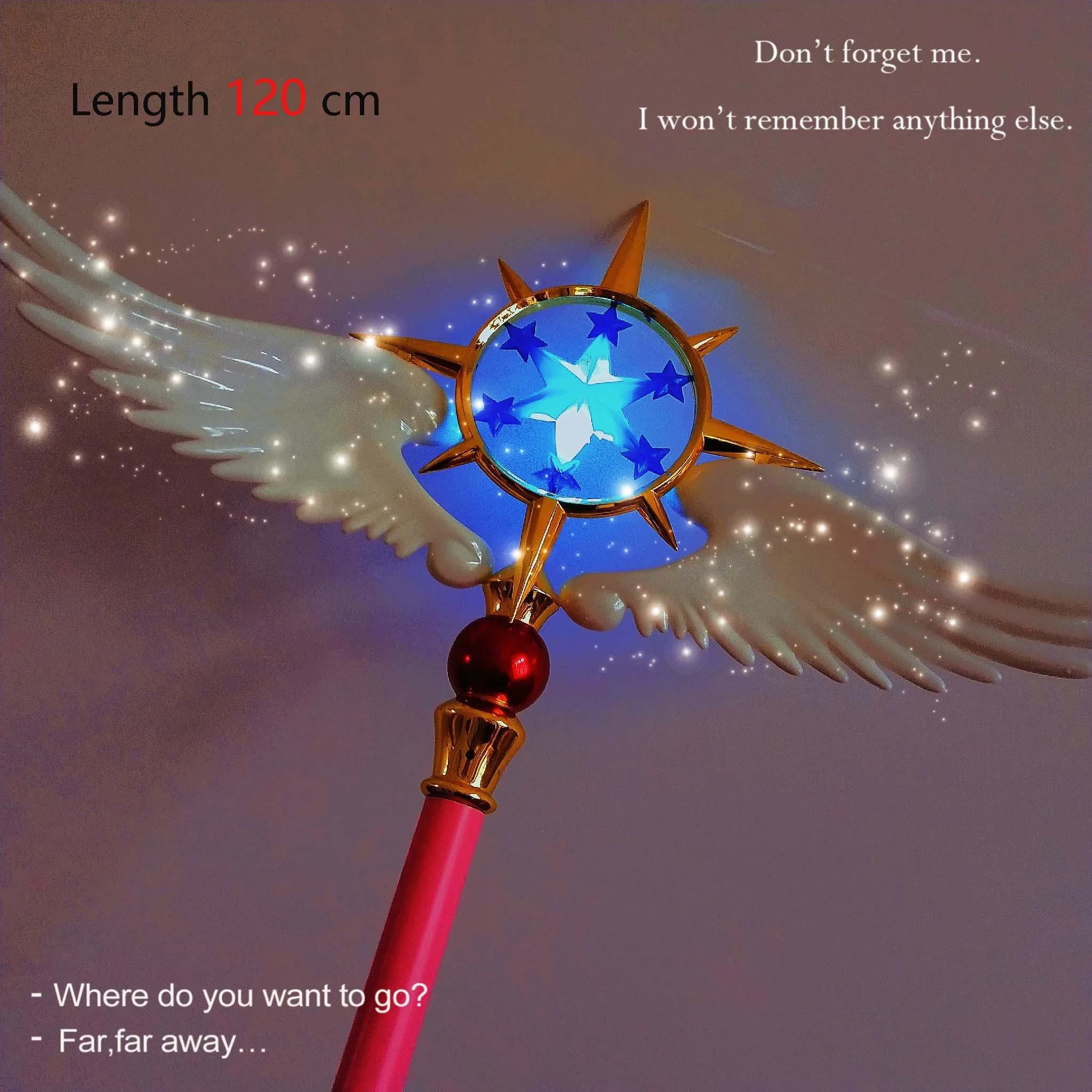 Cardcaptor Sakura Clear Card, KinomPain Sakura Cosplay, Star ReplStick, Magic Wand, Halloween Party Cosplay Props, New, 104cm Length