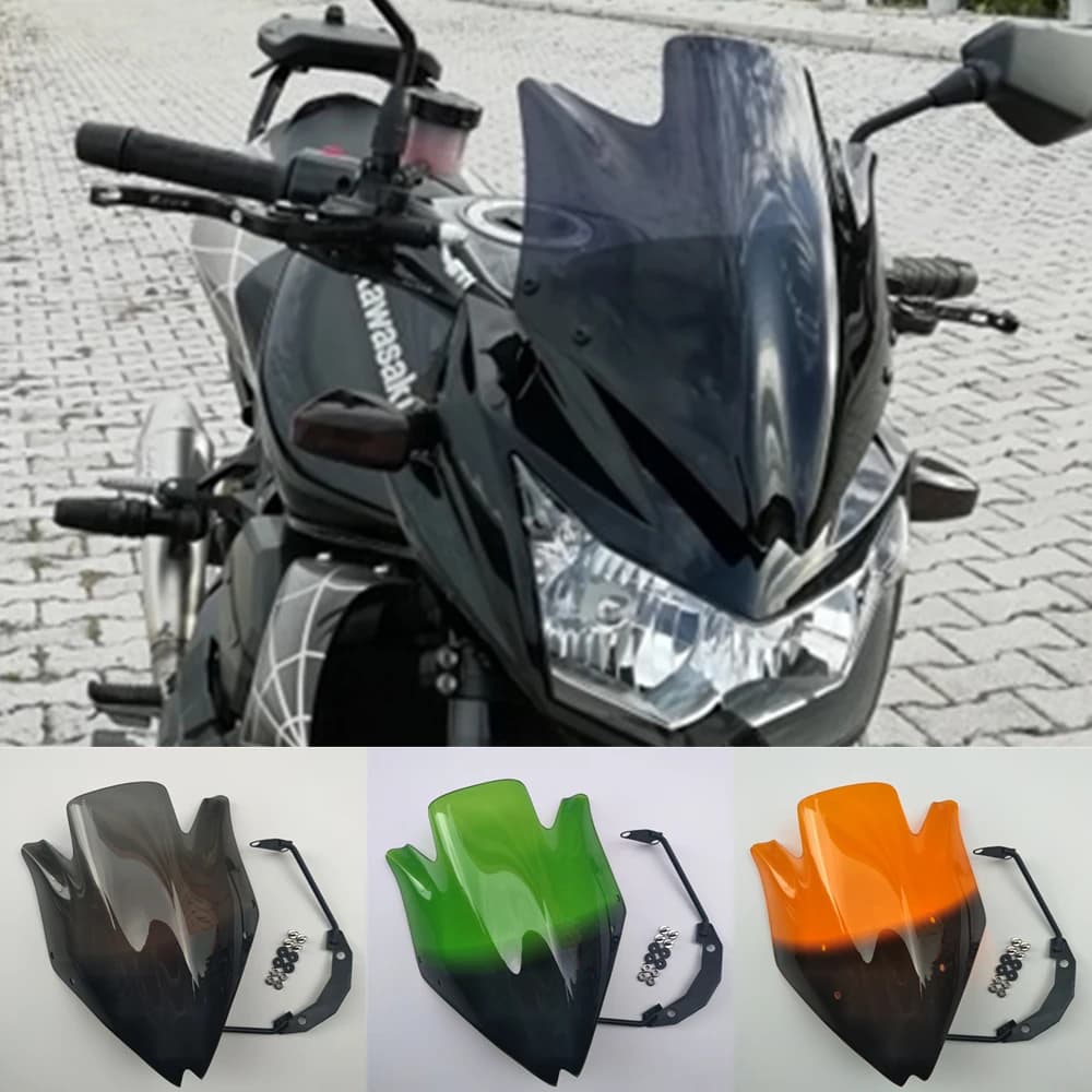 Pare-brise de moto noir fumé pour Kawasaki Z750 Z750R Z750 2007 2008 2009 2010 2011 2012, déflecteurs de vent