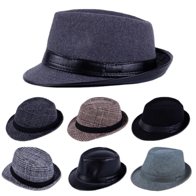 Hiver solide Fedoras pour hommes haut Jazz Chapeau adulte melon chapeaux Version classique Chapeau chapeaux
