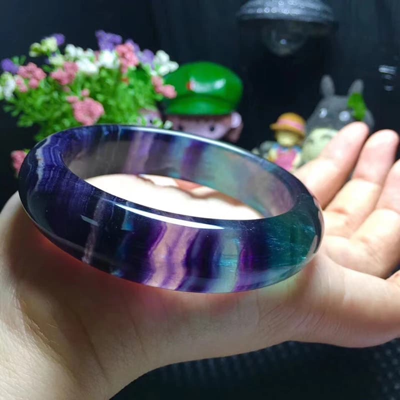 JoursNeige-Bracelet en Pierre Naturelle Fluorite pour Femme, Bijou Original, Rare, à la Mode