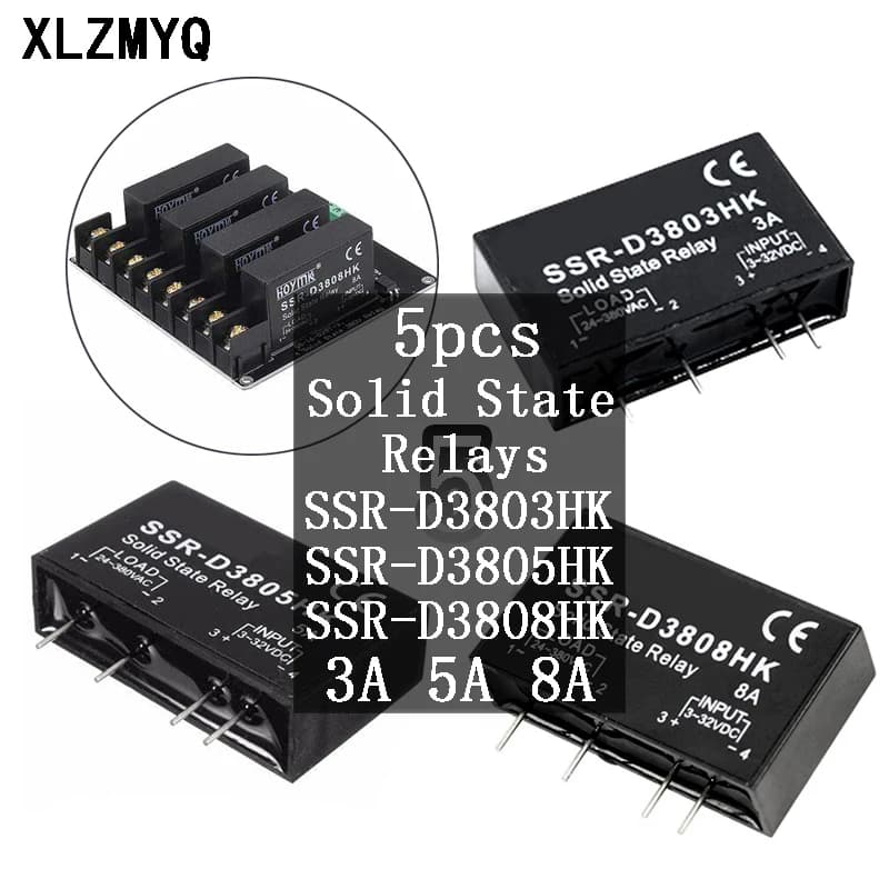 5 pièces PCB SSR-D3803HK D3805HK D3808HK relais SSR-D3805HK 5A DC-AC relais à semi-conducteurs SSR-D3808HK 8A