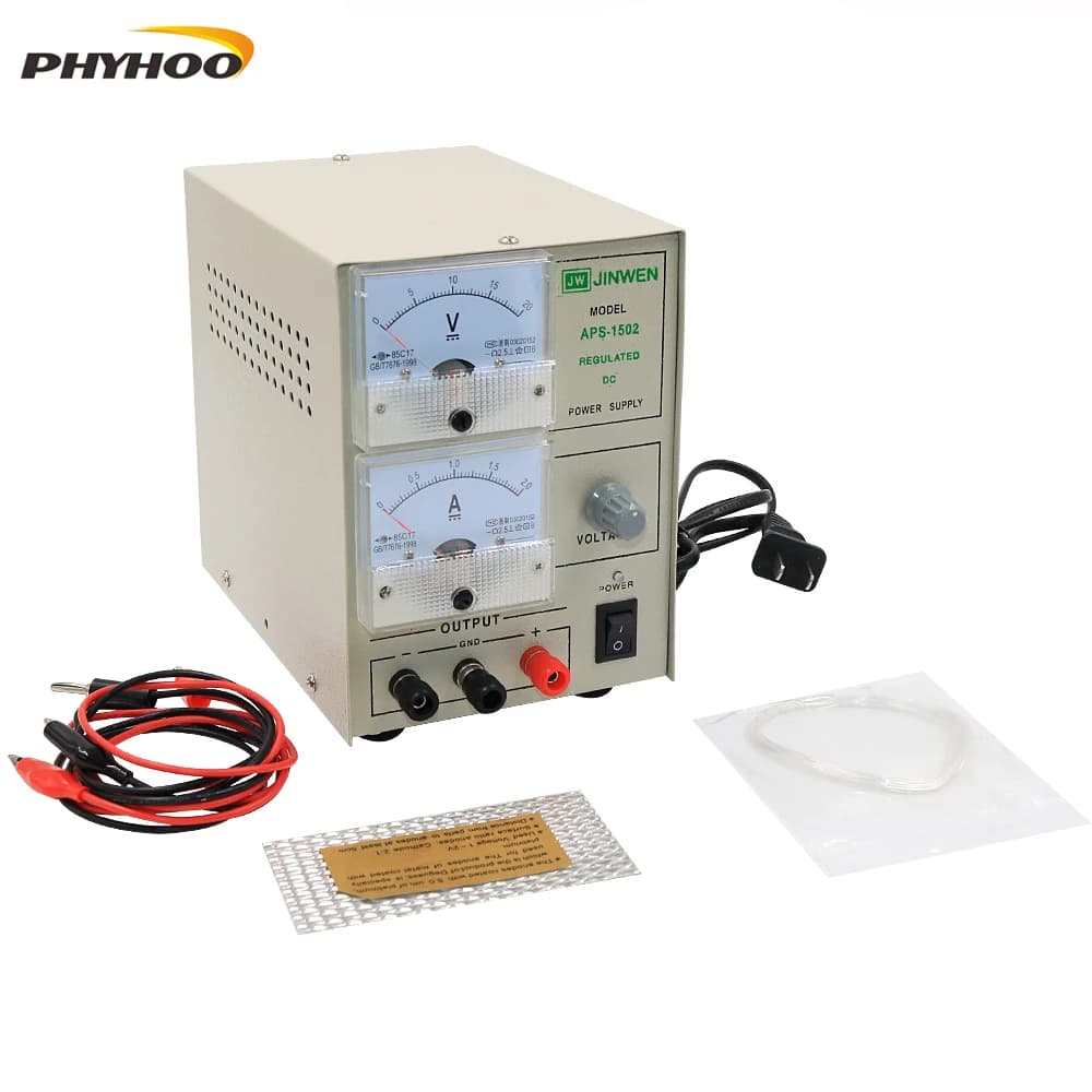 PHYHOO 1502 Machine de galvanoplastie de bijoux Machine de placage d'or 2A Kit de galvanoplastie de plat avec tension réglable