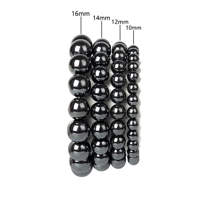 Bracelet de perles d'hématite magnétique pour hommes et femmes, 4-20mm, pierre d'énergie de guérison Reiki, pour protéger la santé, bijoux