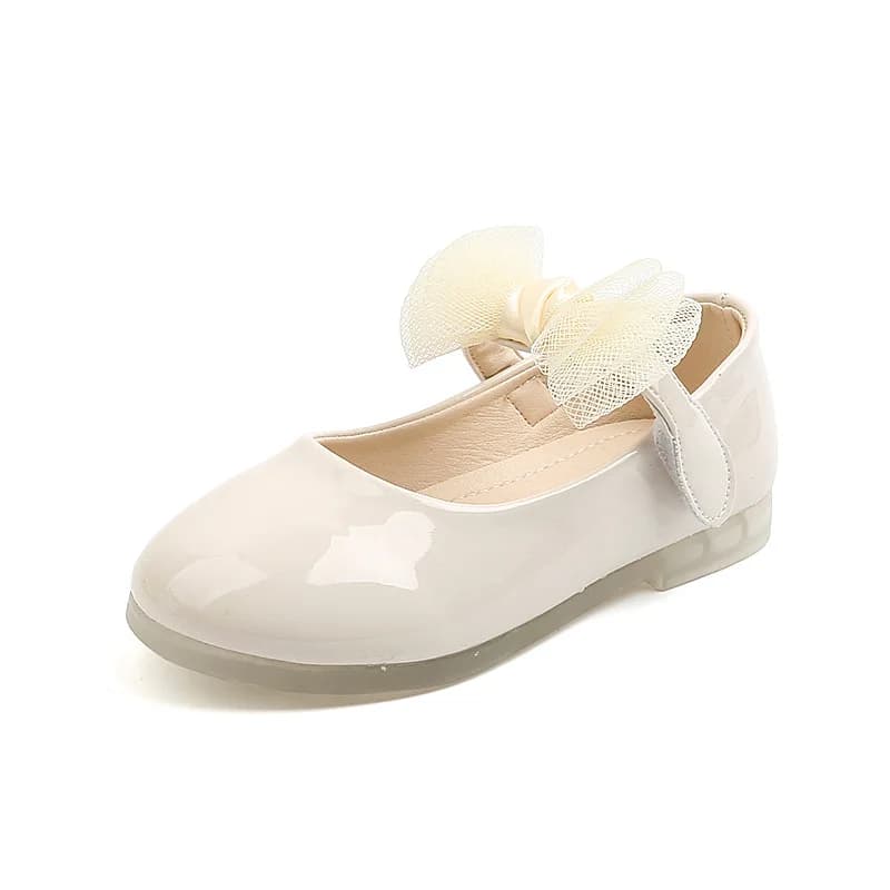 Chaussures plates en cuir pour enfants, pour petites filles, nouvelle collection printemps-automne 2026, en cuir verni PU avec nœud papillon, style