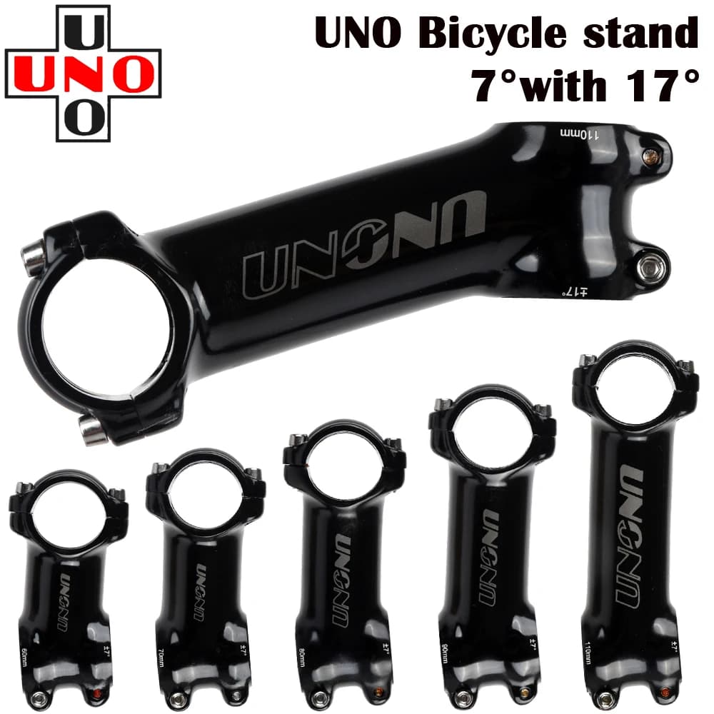 UNO noir tige vélo ultraléger 7 17 35 degrés vtt route tige fourche 28.6 31.8mm 60/70/80/90/100/110/120/130mm vélo King Kalloy