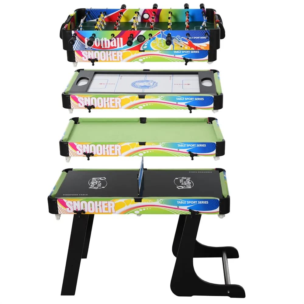 Homcom Table multi-jeu 4 en 1 Design Phtoot Hockey Billard Ping-Pong