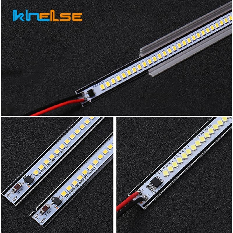 1pc 2835 AC 220V barre lumineuse LED en aluminium PCB 20/30/40/50cm sans lecteur armoire de cuisine bande dure pour Tube en forme de U V