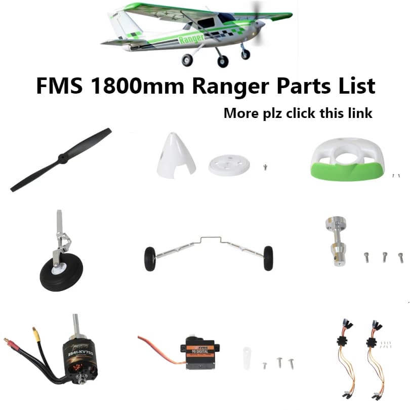 FMS 1800mm Ranger liste de pièces de rechange hélice Spinner capot moteur arbre panneau de montage train d'atterrissage ESC RC avion avion
