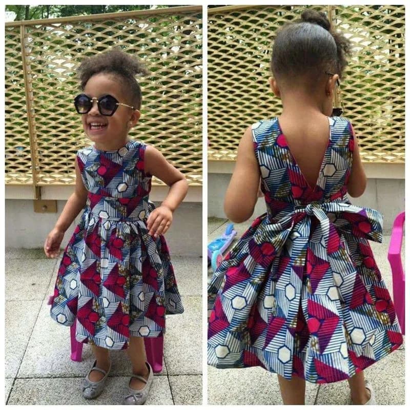Robe africaine pour enfants, mode africaine, col en v, sans manches, Polyester imprimé, robes africaines pour enfants, nouvelle collection été 2021