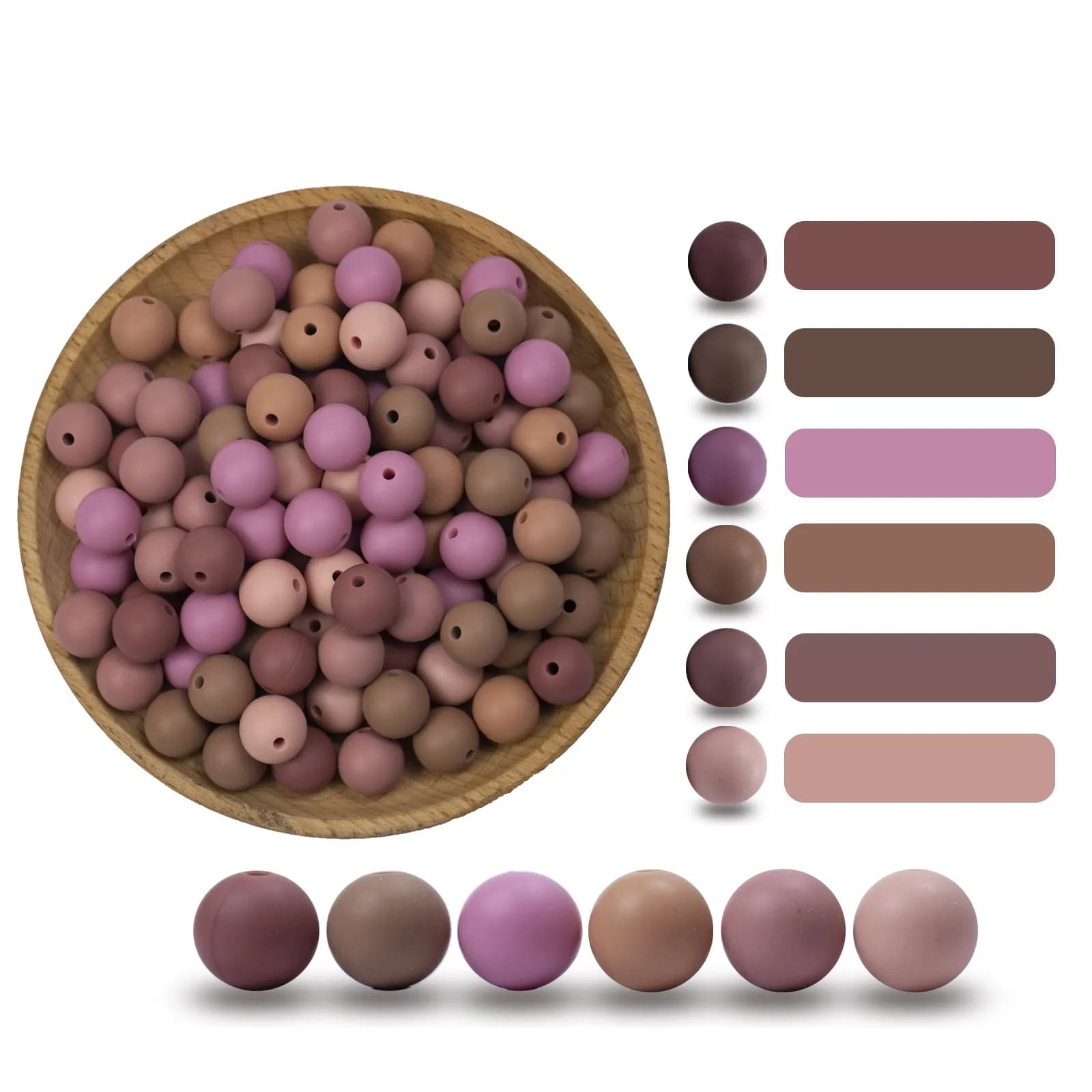 Perles Rondes en Silicone de Qualité Alimentaire Sans BPA pour Bébé TeWindsor, Anneau de Dentition pour Tétine, 12-15mm, 100 Pièces