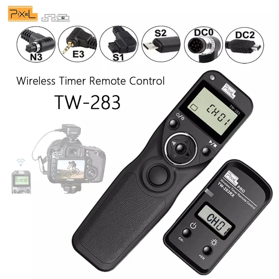 Pixel TW-283 minuterie sans fil télécommande déclencheur (DC0 DC2 N3 E3 S1 S2) câble pour Canon Nikon Sony caméra TW283 VS RC-6