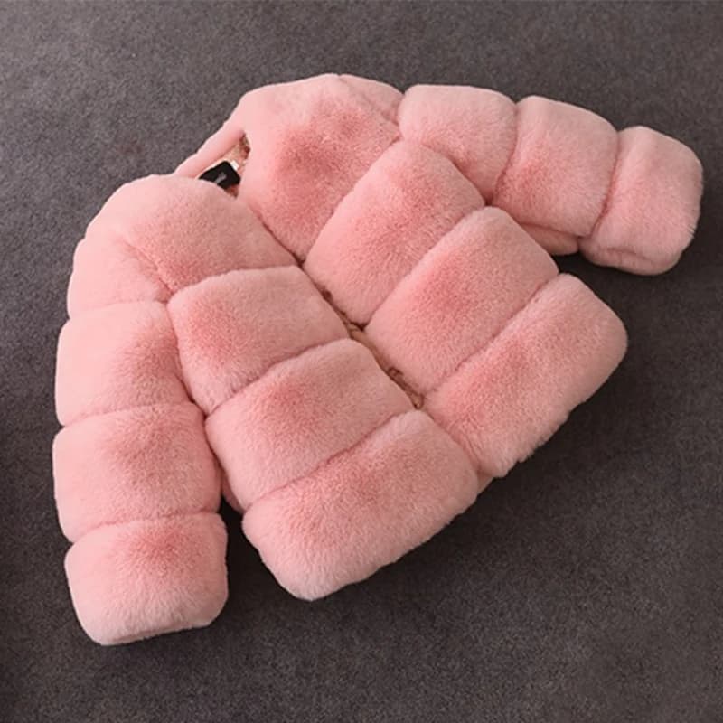 Filles fausse fourrure manteau hiver enfants filles à manches longues veste de noël chaud enfants filles manteau vêtements d'extérieur pour filles