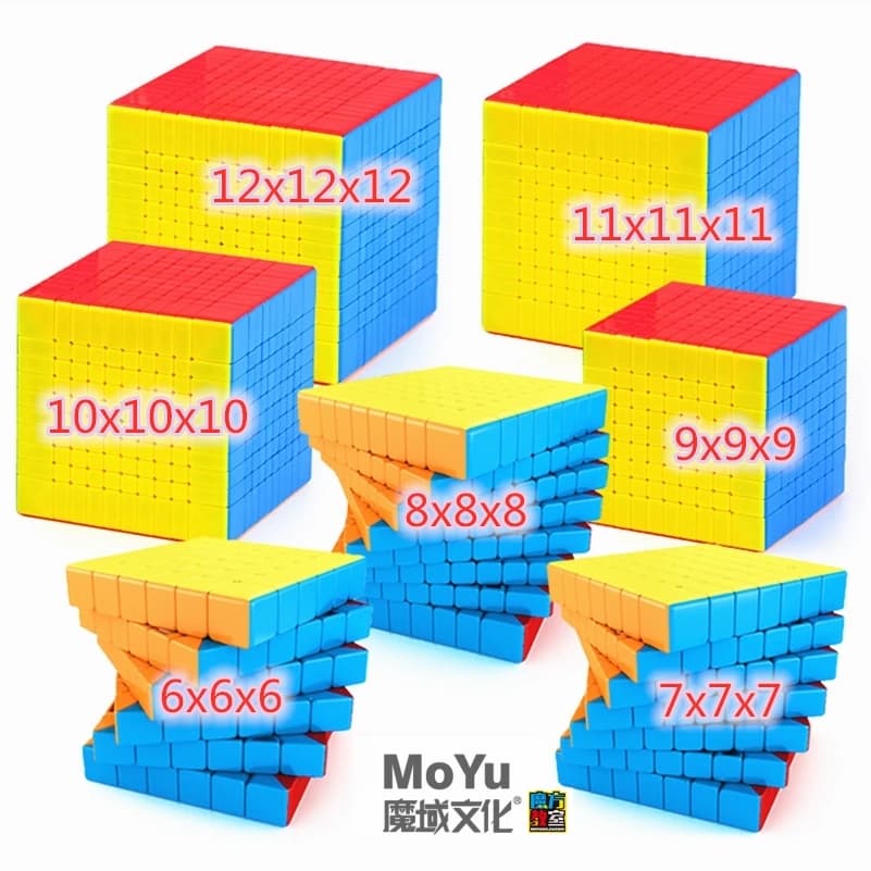 MoYu Magic cube puzzle toys magique 6x6 7x7 8x8 9x9 10x10 11x11 12x12x12 Puzzle jouets Cubo magico puzzle professionnel jouets c