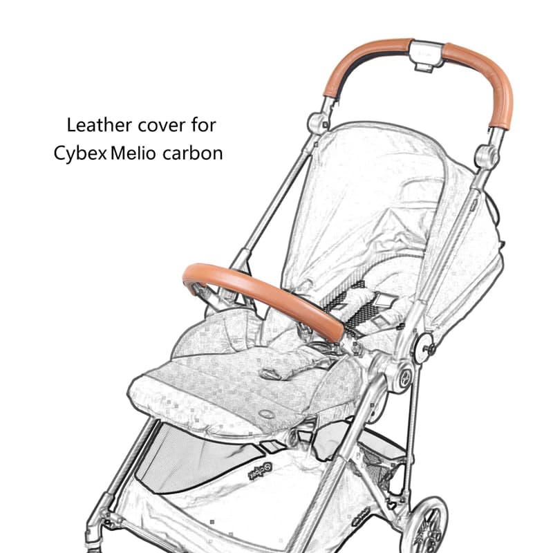 Nouvelle housse de protection en cuir PU pour poignée de poussette, compatible avec Cybex Melio Carbon, housse de protection pour accoudoir,