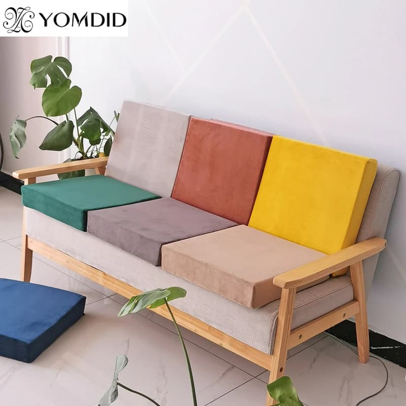 Coussin de canapé en éponge dure haute densité 35D, tapis de fenêtre de couleur unie, amovible et lavable, coussin de chaise Tatami, épaisseur
