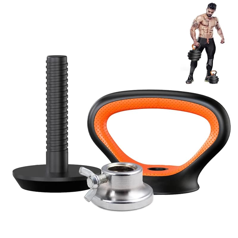 Poignée de Kettlebell réglable avec serrure, pour plaques de poids d'haltères, gymnastique à domicile, musculation, équipement manuel