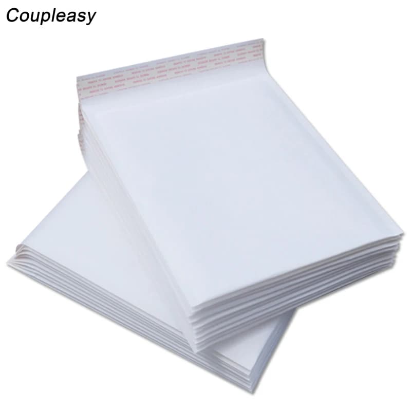 Enveloppes à bulles en papier kraft blanc, sacs d'expédition, moins rembourrés, mousse imperméable, 8 tailles, 50 pièces, nouveau
