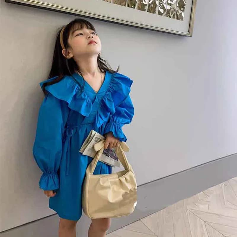 Robe de princesse à manches longues pour enfants, olympiques de tempérament pour filles, coutures de documents purs, vêtements pour enfants,
