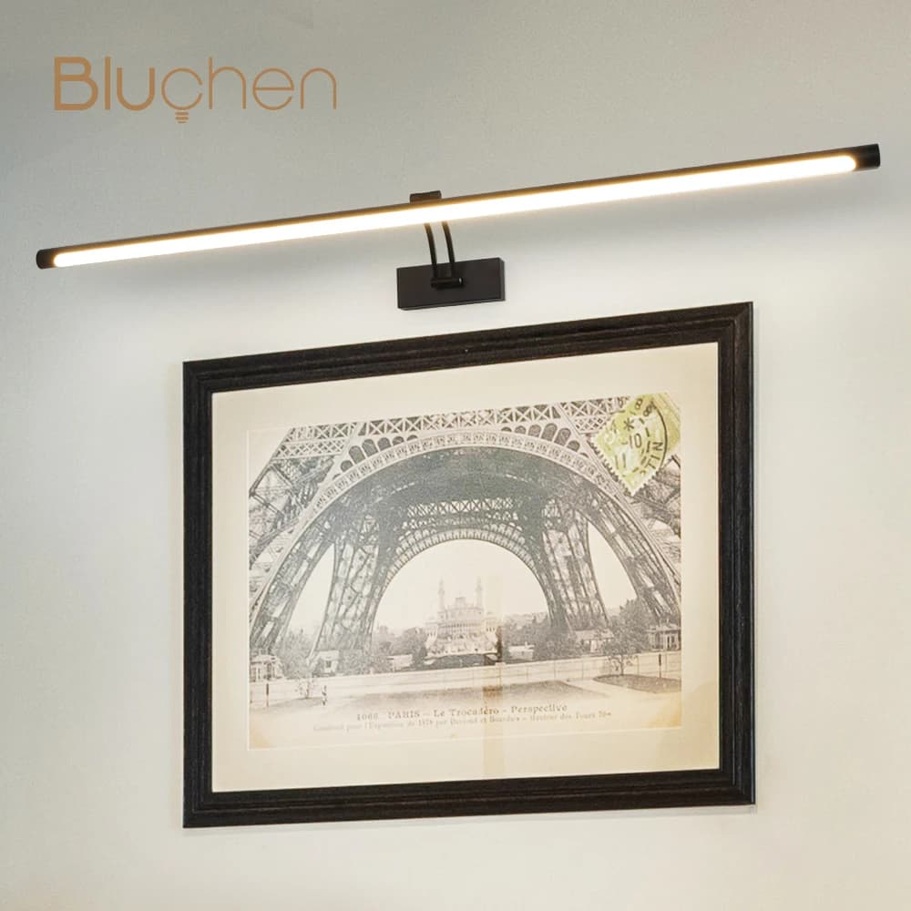 Moderne Led Mur Lampe Noir Argent HOMirror Lumière 80 100 cm NikApplique Murale AC85-265V Mur Monté Longue Image Lumière