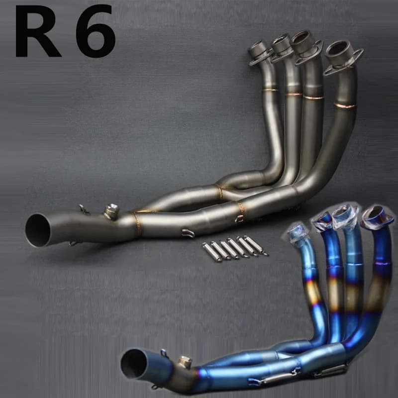 Tuyau intermédiaire en titane inoxydable R6, système complet, lien d'échappement pour Yamaha YZF R6 YZF-R6 2006 2007 2008 2009 2010 11 12 13-2016