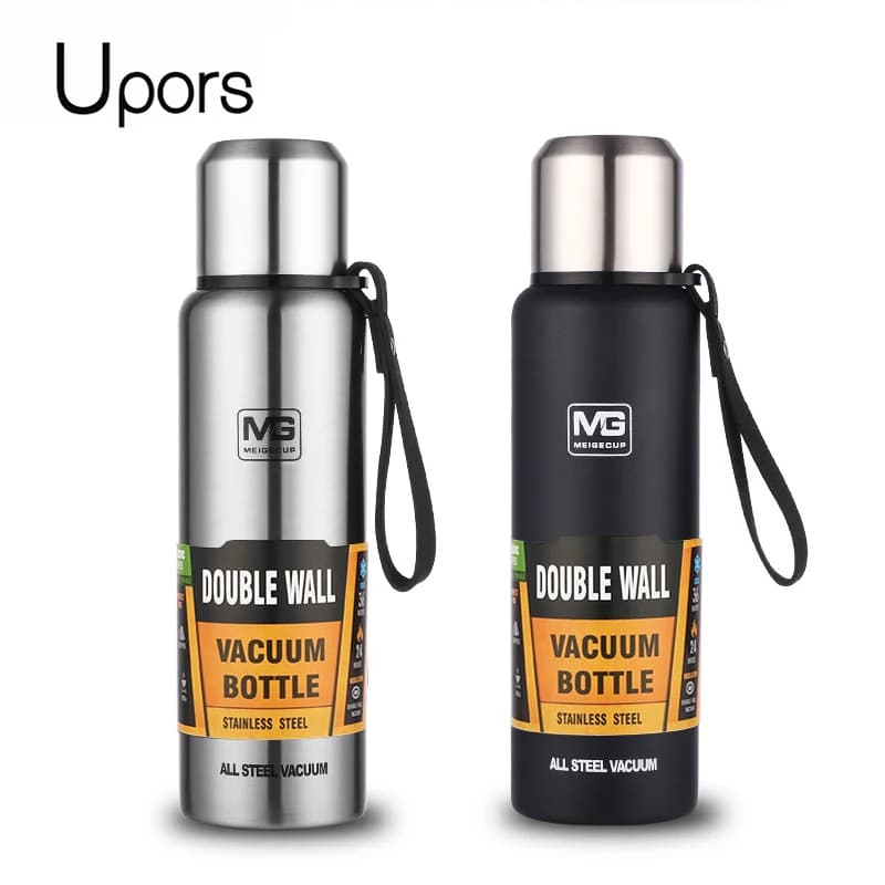 UPORS – Bouteille Isotherme en Inox, thermos Grande Capacité en Acier Inoxydable, 500, 700, 1000, 1500 ml, Flacon à Vide, Portatif, avec Corde de
