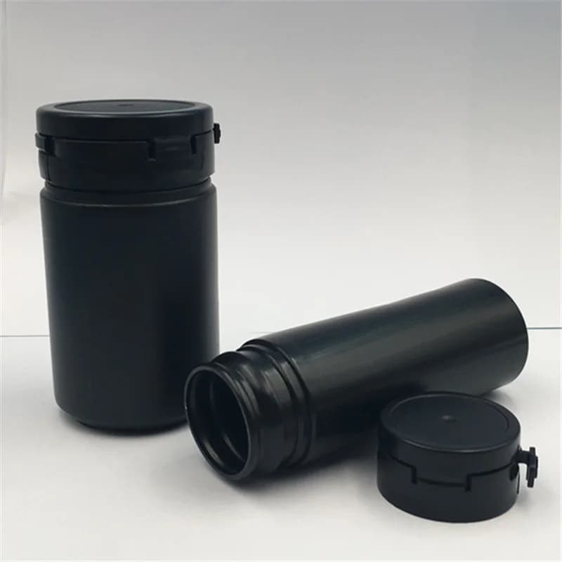 AfricHI-pilule en plastique noir 60ml 80ml 100, couvercle de poignée de conteneur d'emballage en poudre de beurre, 50 pièces de capsules FIG