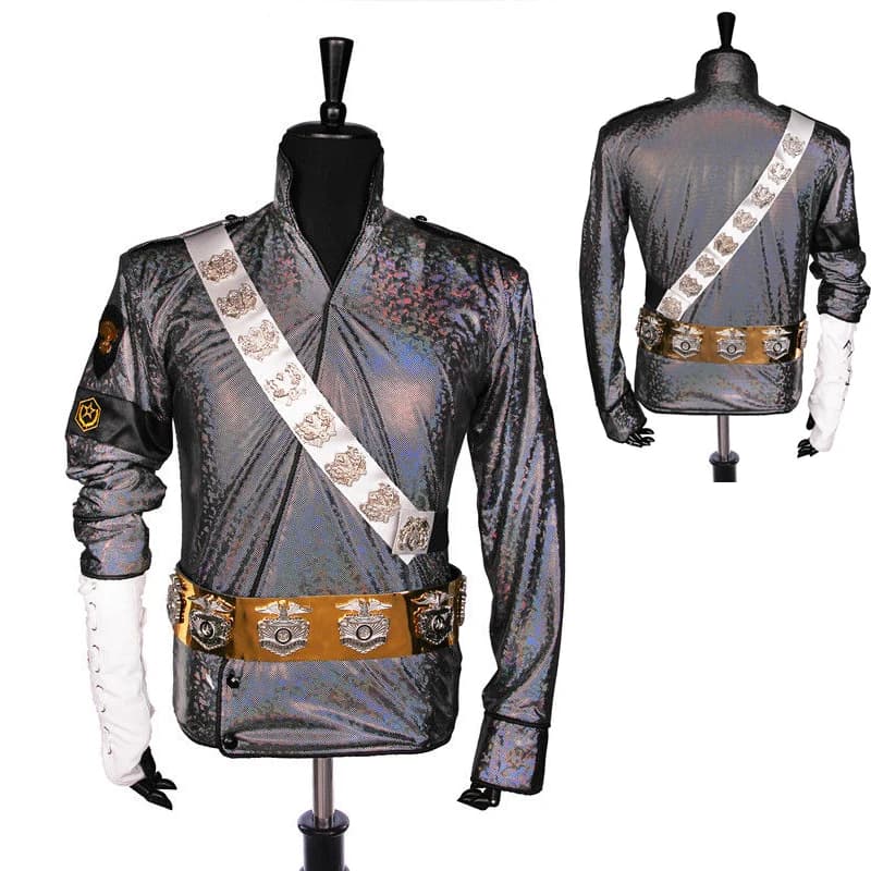 Ensemble veste et ceinture laser Rare Handmade, Michael Jackson, BAD recruté, erous Jam, Performance Gift, 216.239.Show, Music Star Collection