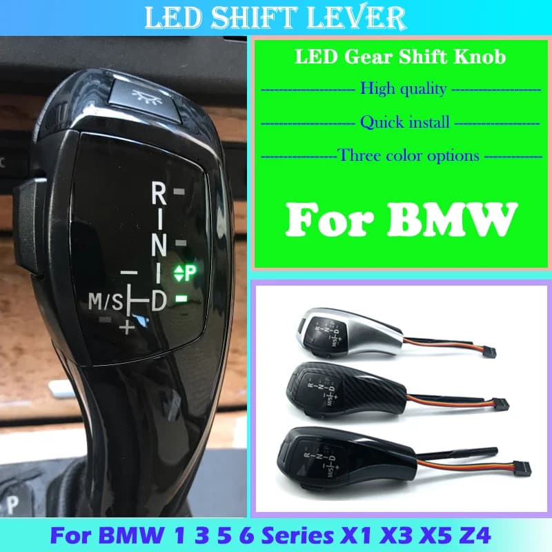 Pommeau de levier de vitesse LED, accessoires de levier de vitesse, BMW Série 1, 3, 6, 5, E38, E39, E46, E60, E61, E63, E64, E81, E82, E83, E84, E90,