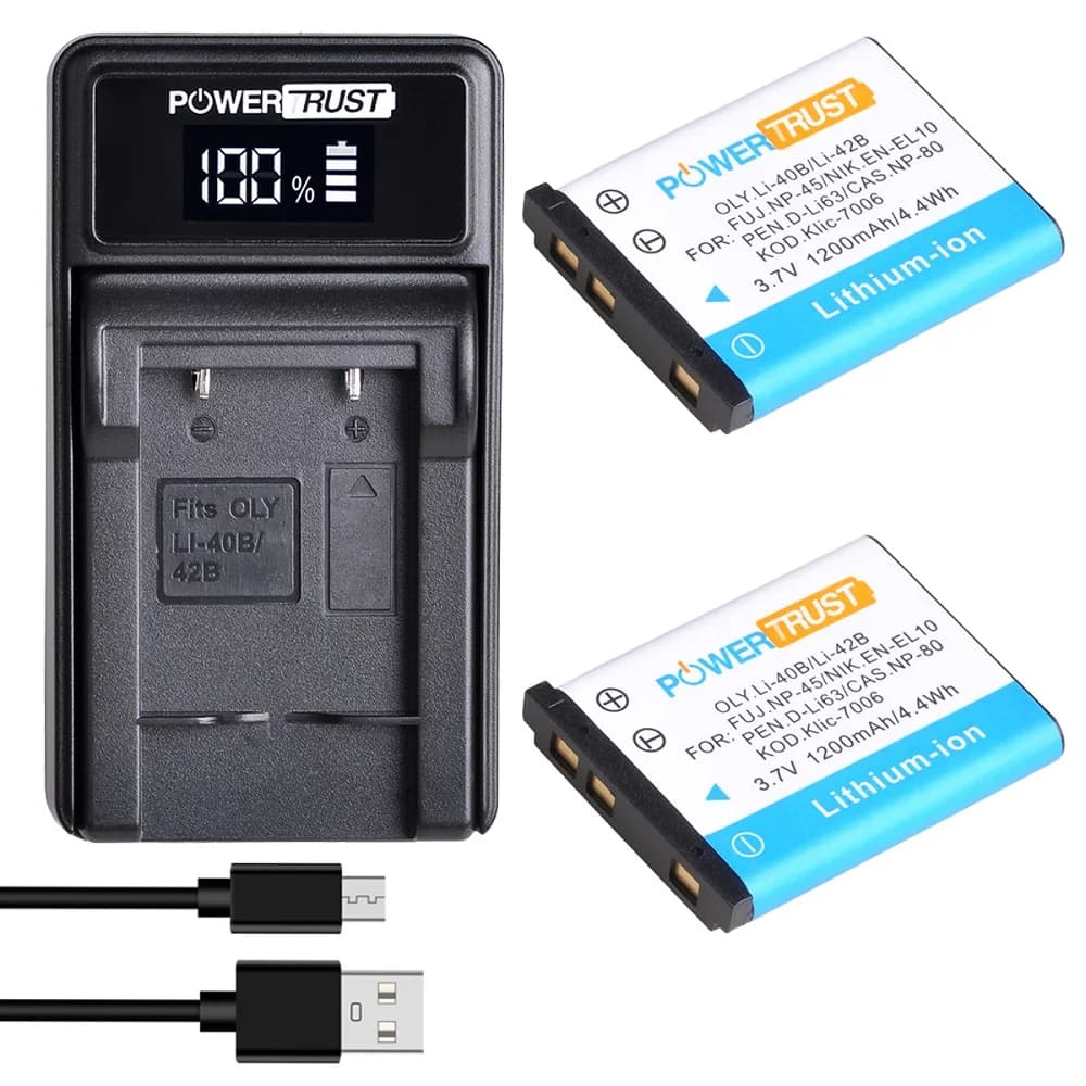 Batterie EN-EL10/chargeur USB rapide compatible avec Nikon Coolpix S60,S80,S200,S210,S220,S230,S500,S520,S570, Sfemale, S700,S3000