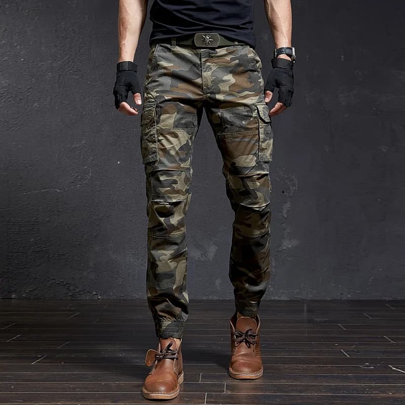 Nouveaux hommes mode militaire Cargo pantalon mince Regualr coupe droite coton Multi couleur Camouflage vert jaune FSN692