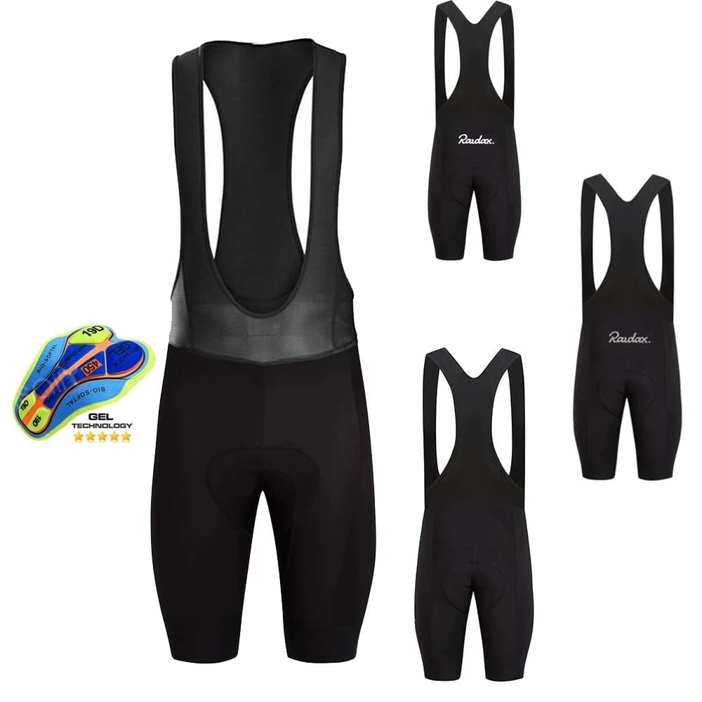 Raudax cuissard à bretelles de cyclisme 2025 hommes équipe de sport vtt cyclisme noir cuissard à bretelles femmes vélo équitation Shorts sport