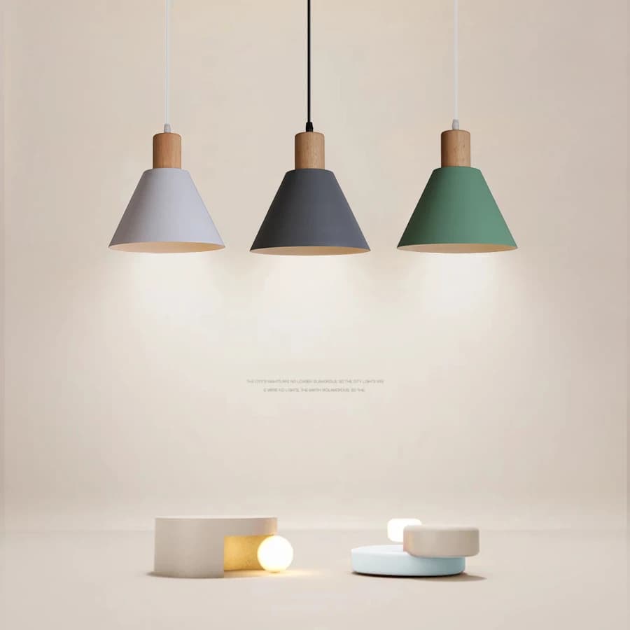 Lampe suspendue moderne et créative en bois et métal, luminaire décoratif d'intérieur, idéal pour une cuisine, une salle à manger ou un Bar