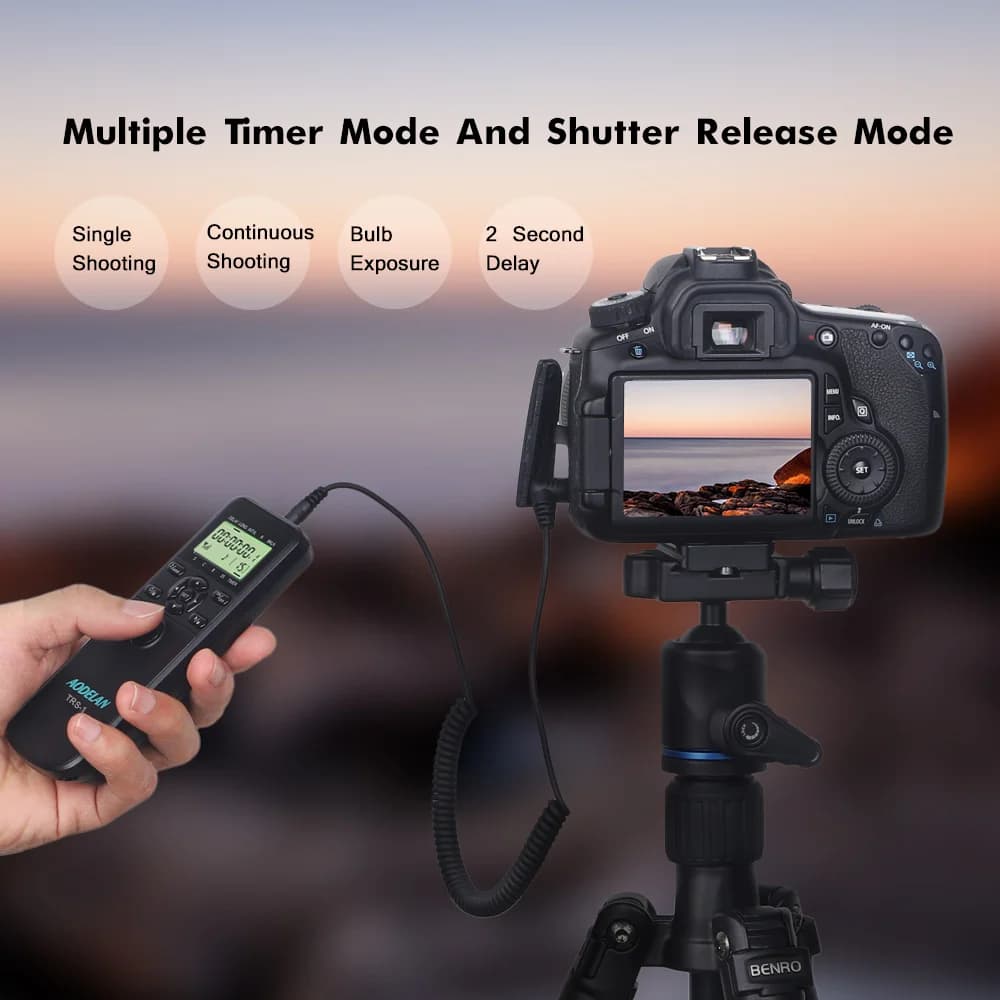AODELAN TRS-1 Minuterie Intervalleur Télécommande Déclencheur d'obturateur avec Écran LCD pour Prise de vue en Time-Lapse et Retard de Prise de