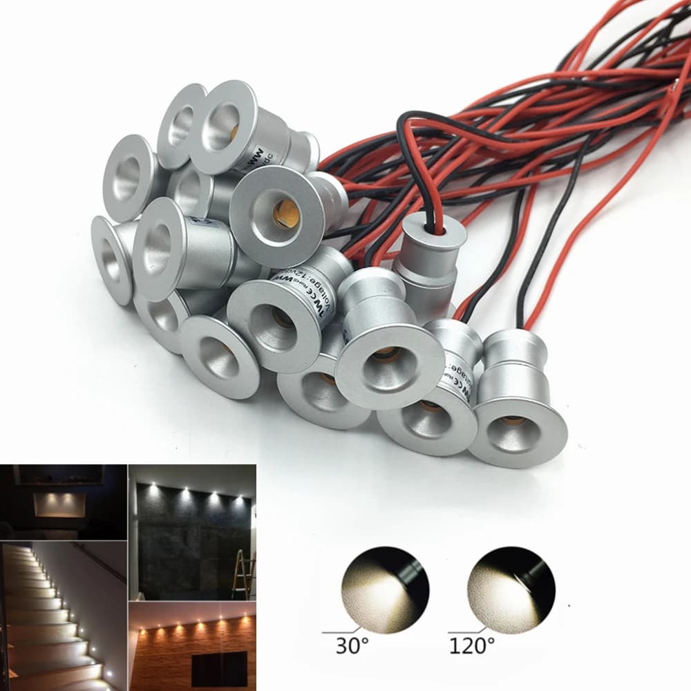 1W IP65 Mini projecteur LED 12V Dimmable ambiant Downlight Focos Spot lampe pour KTV fête plafond escaliers passerelle armoire éclairage