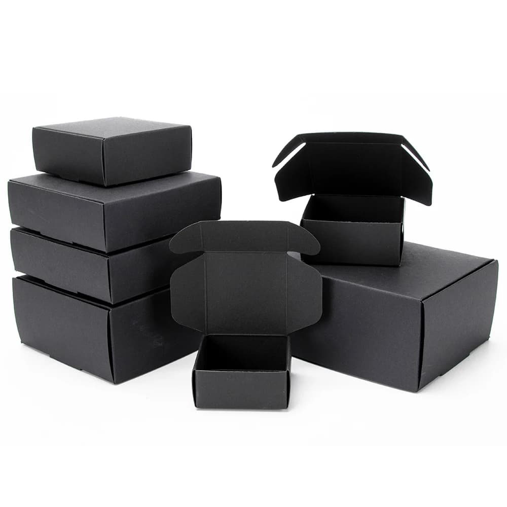 Carton d'emballage noir, boîte cadeau de fête de Festival, carton à savon