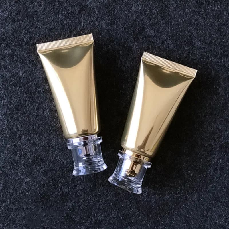 Bouteille souple en plastique doré, crème nettoyante pour le visage cosmétique, tube africain à presser, shampooing, gratitude HI, 30g, 30ml, 10