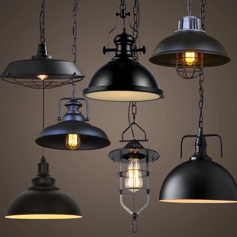 Vintage industriel Edison lustre café grenier suspendu fer abat-jour fer Restaurant Bar comptoir Loft librairie lampe