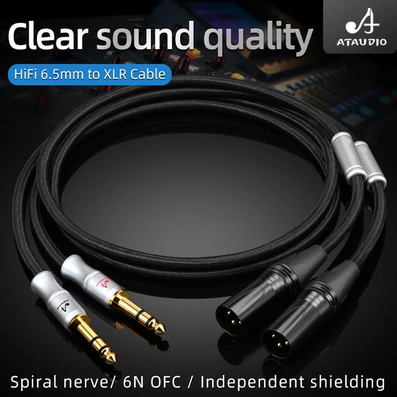 Câble Hifi 6.5mm vers XLR, double TRS 6.35mm vers XLR à 3 broches, câble équilibré pour micro, plate-forme, DJ Pro et plus