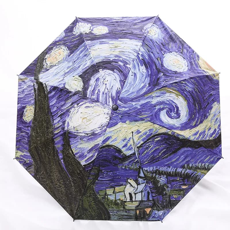 Van Gogh célèbre peinture à l'huile parapluie soleil et pluie Anti-uv parapluie pour hommes et femmes Parasol de pluie pliant Paraguas