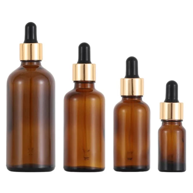 12 pièces 5 ml 10 ml 15 ML 20 ml 30 ml 50 ml 100 ml flacons compte-gouttes vides en verre ambré huile verre Piepette compte-gouttes Containe