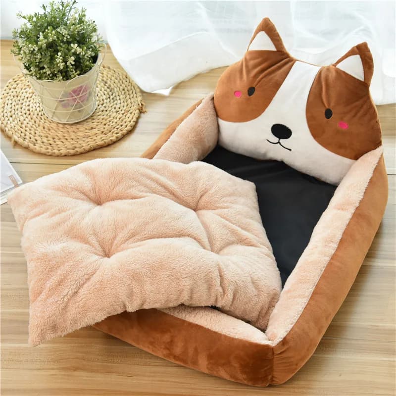 Lit pour chien et chat chaud d'hiver, canapé lavable, lits pour animaux de compagnie de dessin animé pour petits chiens, chats, Yorkies, Katten,