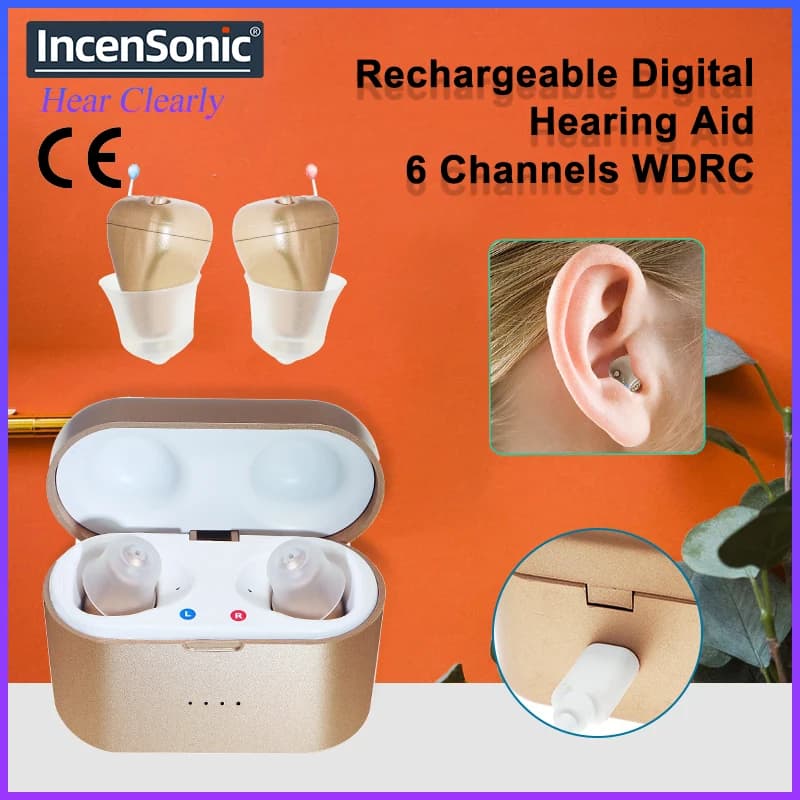 Aide auditive numérique Rechargeable à 6 canaux, amplificateurs sonores SR61, aide auditive pour personnes âgées, perte modérée à sévère,