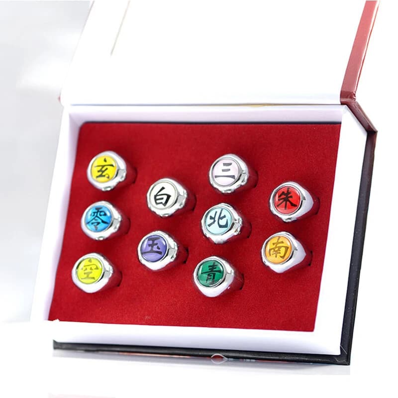 Ensemble de matiques en métal NarAASharingan, bijoux de dessin animé, cosplay, costume, table de mode Ninja, membre Akatsuki, accessoires, 10