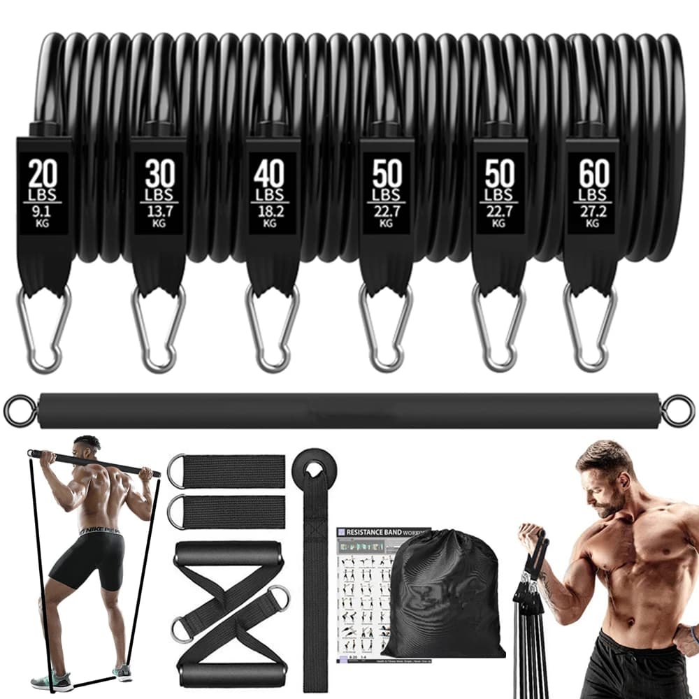 Barre d'entraînement, ensemble de bandes de résistance, Pilates, Yoga, corde de traction, extenseur d'entraînement, équipement de gymnastique pour