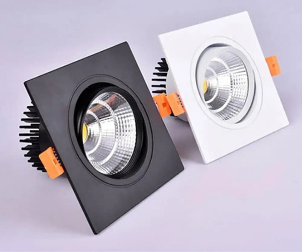 Projecteur Led plafonnier encastré LED COB Downlight Dimmable 220V 110V simple double carré Led Spot
