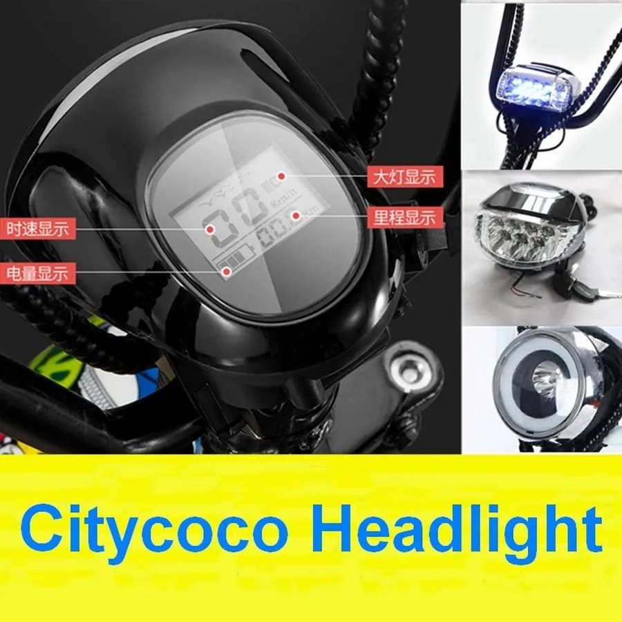 CItycoco phare Bluetooth Instrument à cristaux liquides lumière LED 60V LCD vitesse batterie klaxon pour pièces chinois Halei Citycoco