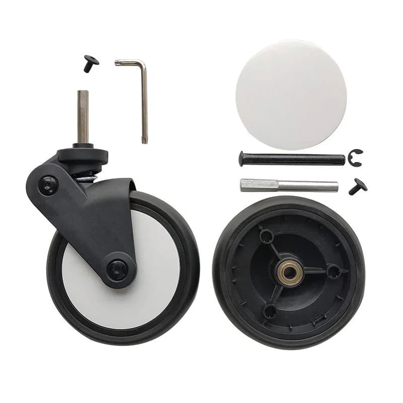 Poussette 13.5 CM roues PU pneu couverture essieu de roue Compatible Yoya et chariot similaires accessoires vis pince support de roue